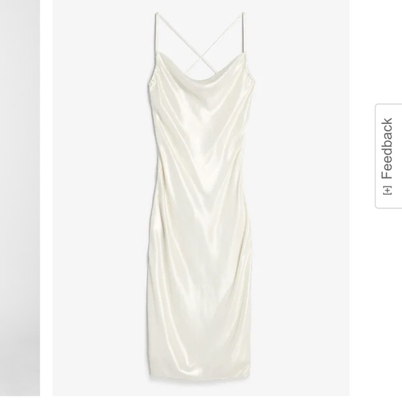 NWT Express Metallic Cowl Neck Cross Back Midi Slip Dress - Picture 3 of 5